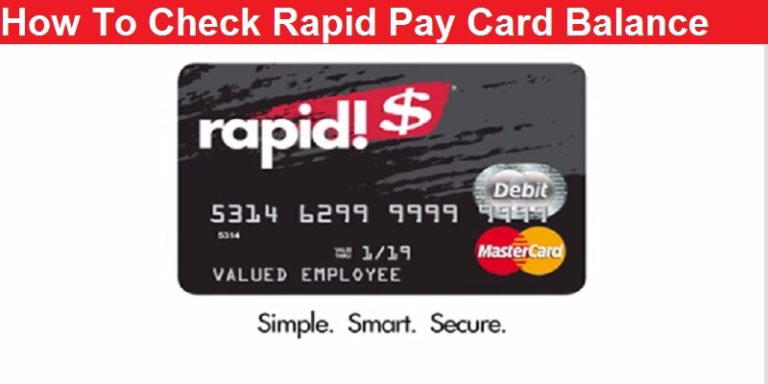 How To Check Rapid Pay Card Balance