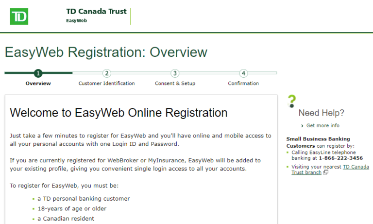 TD EasyWeb Registration: How to Register for EasyWeb Account