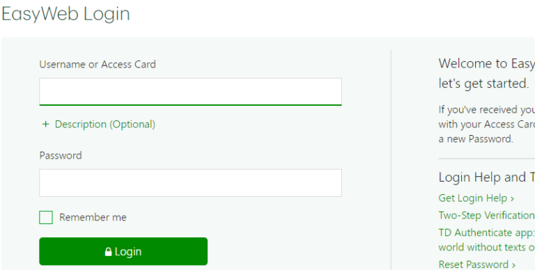 TD EasyWeb Login: How To Access Your Account