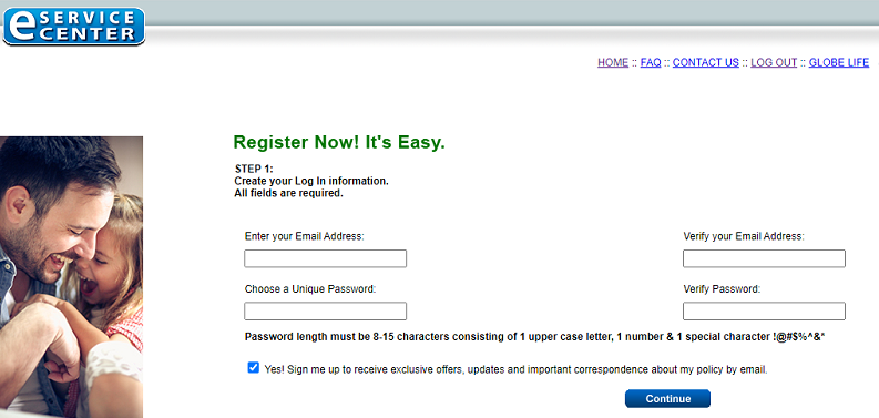 How to Register for the Globe Life eService Center