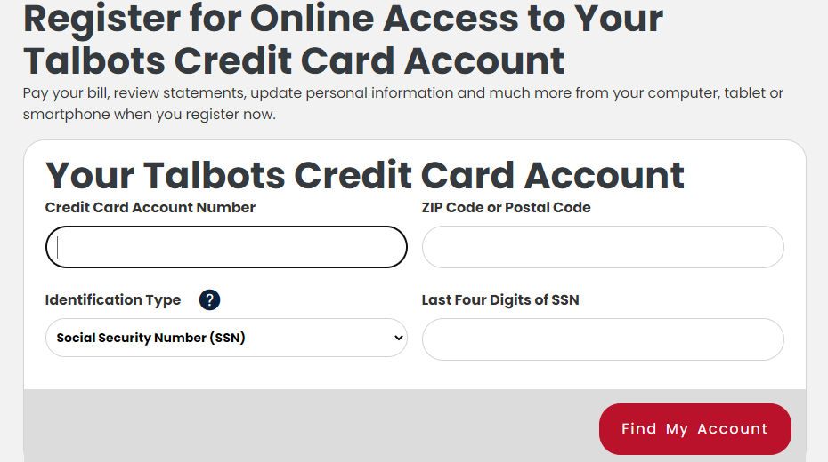 How To Register Your Talbots Credit Card for Online Account Access