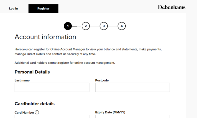 How To Register Your Debenhams Credit Card For Online Account Access