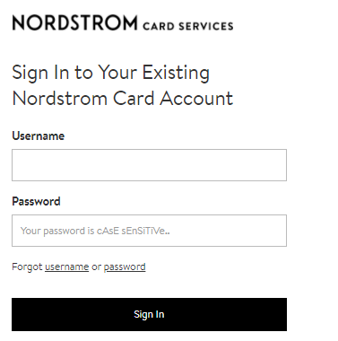 Nordstrom Credit Card Login Steps