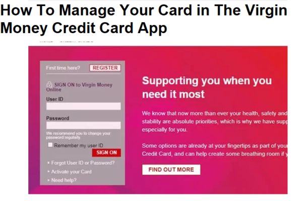 Virgin Credit Card Login: How To Manage Your Credit Card Account