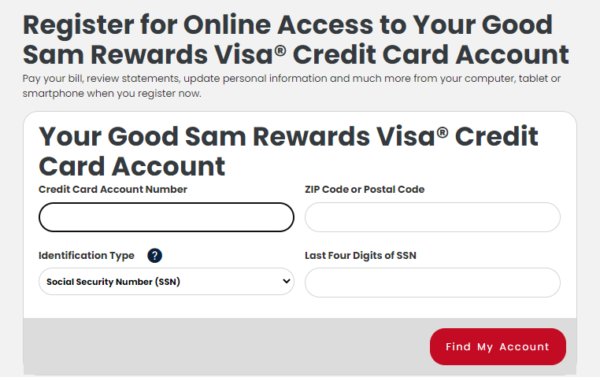 How To Register Your Good Sam Credit Card Online