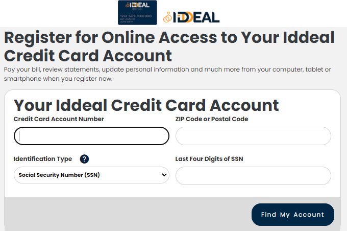 How To Register Your Iddeal Credit Crard Online