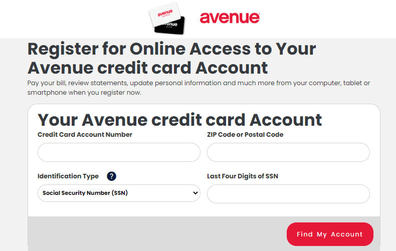How To Register for Online Access to Your Avenue credit card Account
