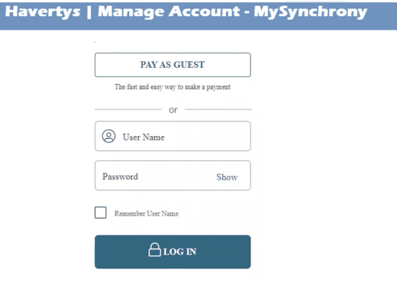Havertys Credit Card Login: How To Make Your Credit Payment